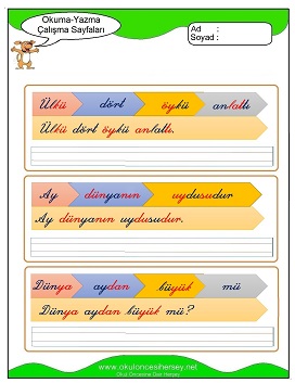 ü sesi Çalışma Sayfaları